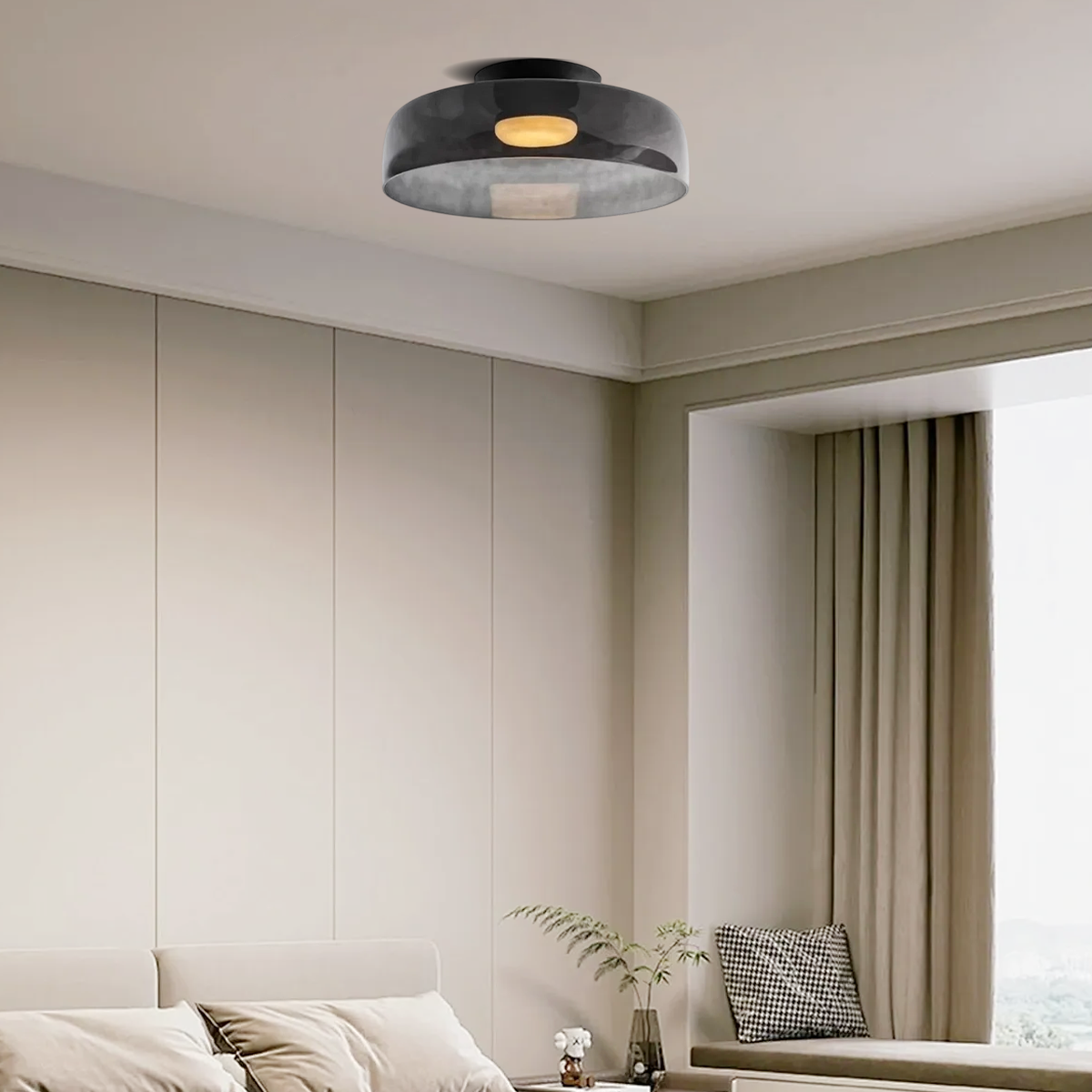 Modern Glass Gray Ceiling_Light Hallway 1 Layer